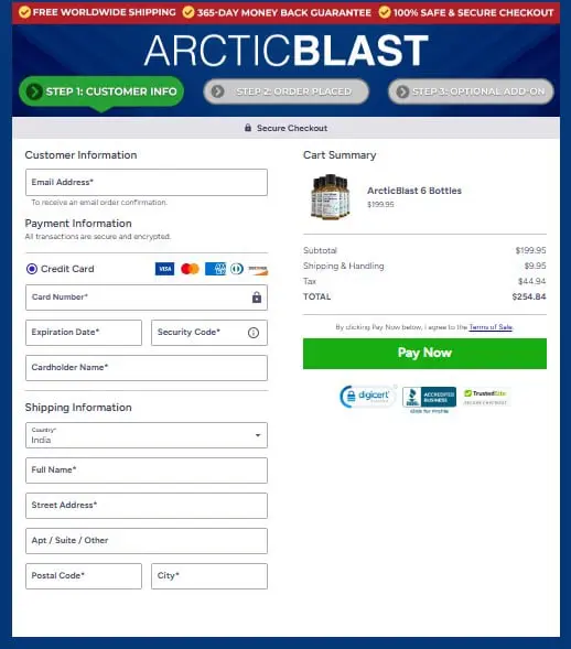 ArcticBlast Checkout